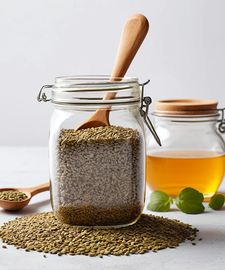 Ajwain Honey – Natural Remedy for Digestion & Cold | 250g Glass Jar